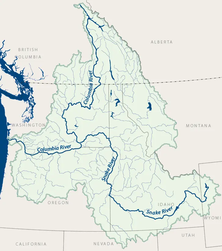 Map of the Columbia River Drainage